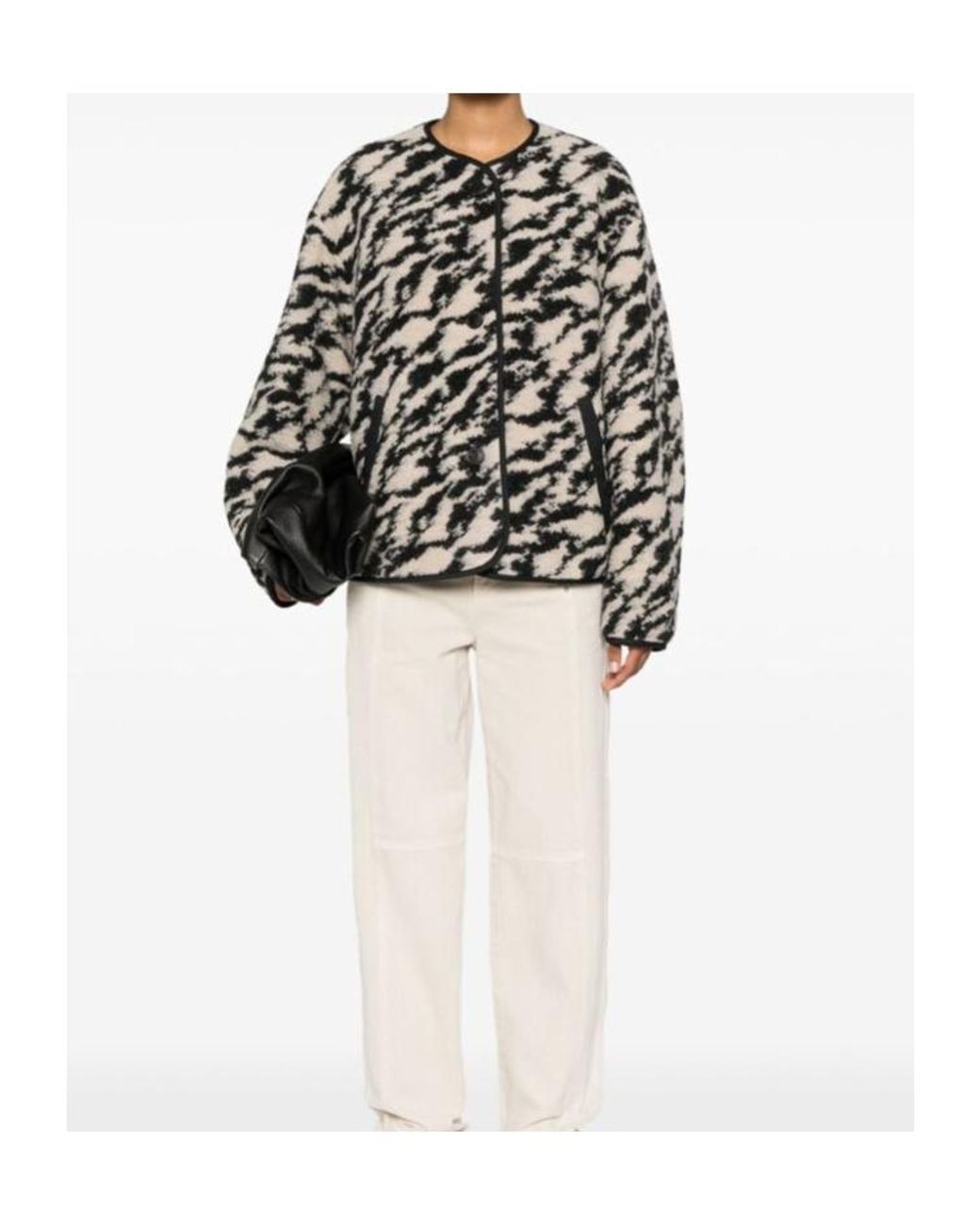 Isabel Marant Black Isabel Marant Étoile Himala Zebra-Printed Button-Up Jacket