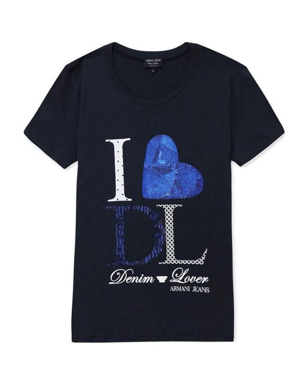Armani Jeans Blue Crew Neck Logo T-Shirt