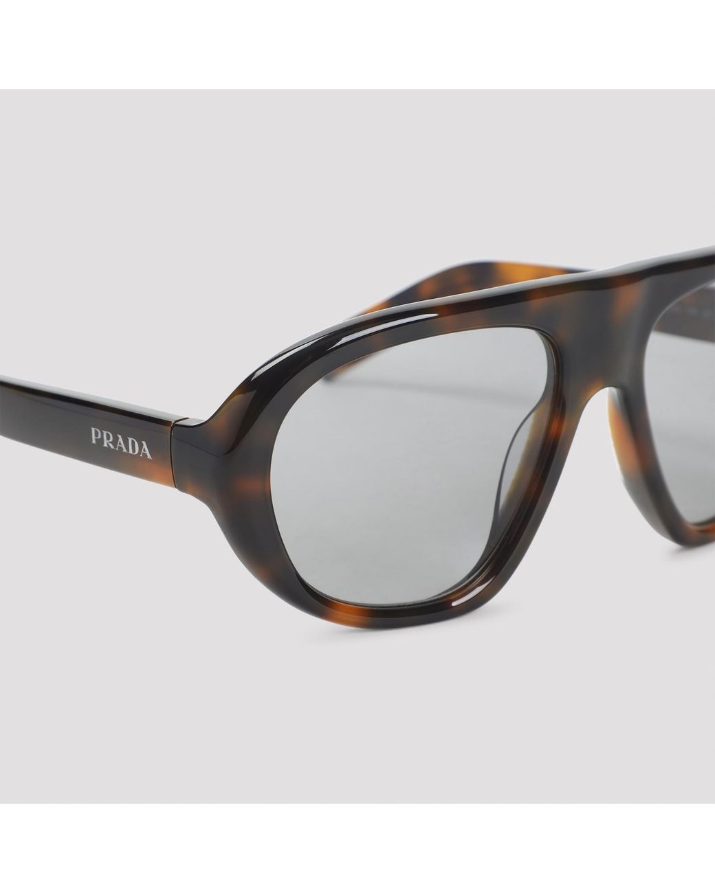 Prada White Eyewear Oversized Pilot Sunglasses
