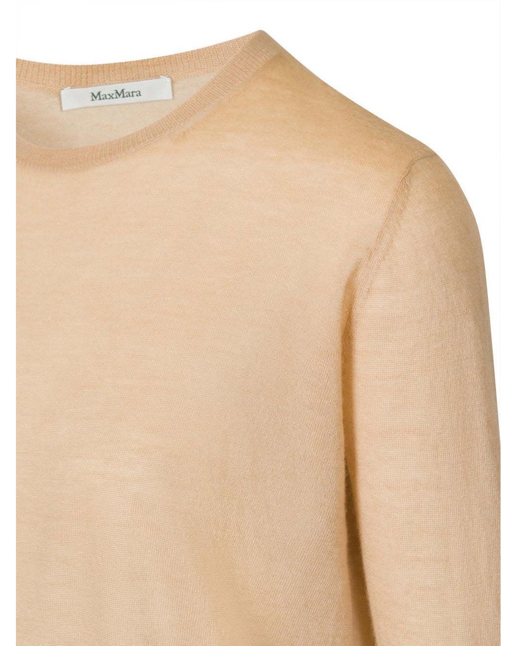 Max Mara Natural Round-Neck And Long-Sleeved Sweater