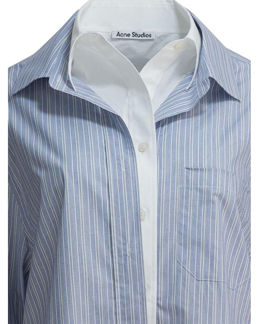 Acne Blue Layered Button-Up Shirt