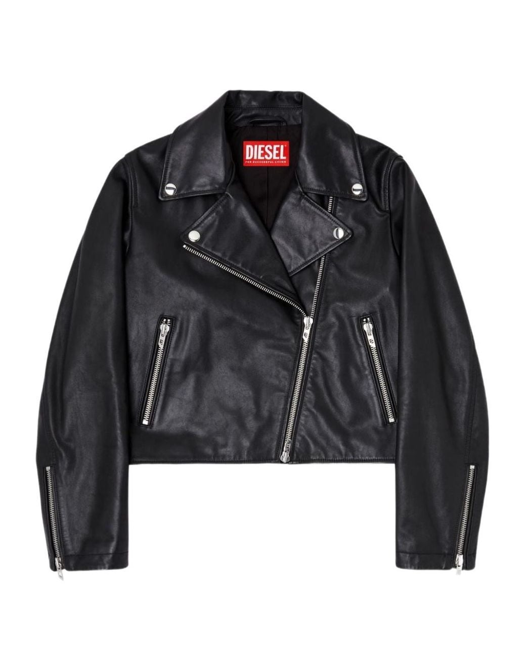 DIESEL Black Cowhide Leather Jacket