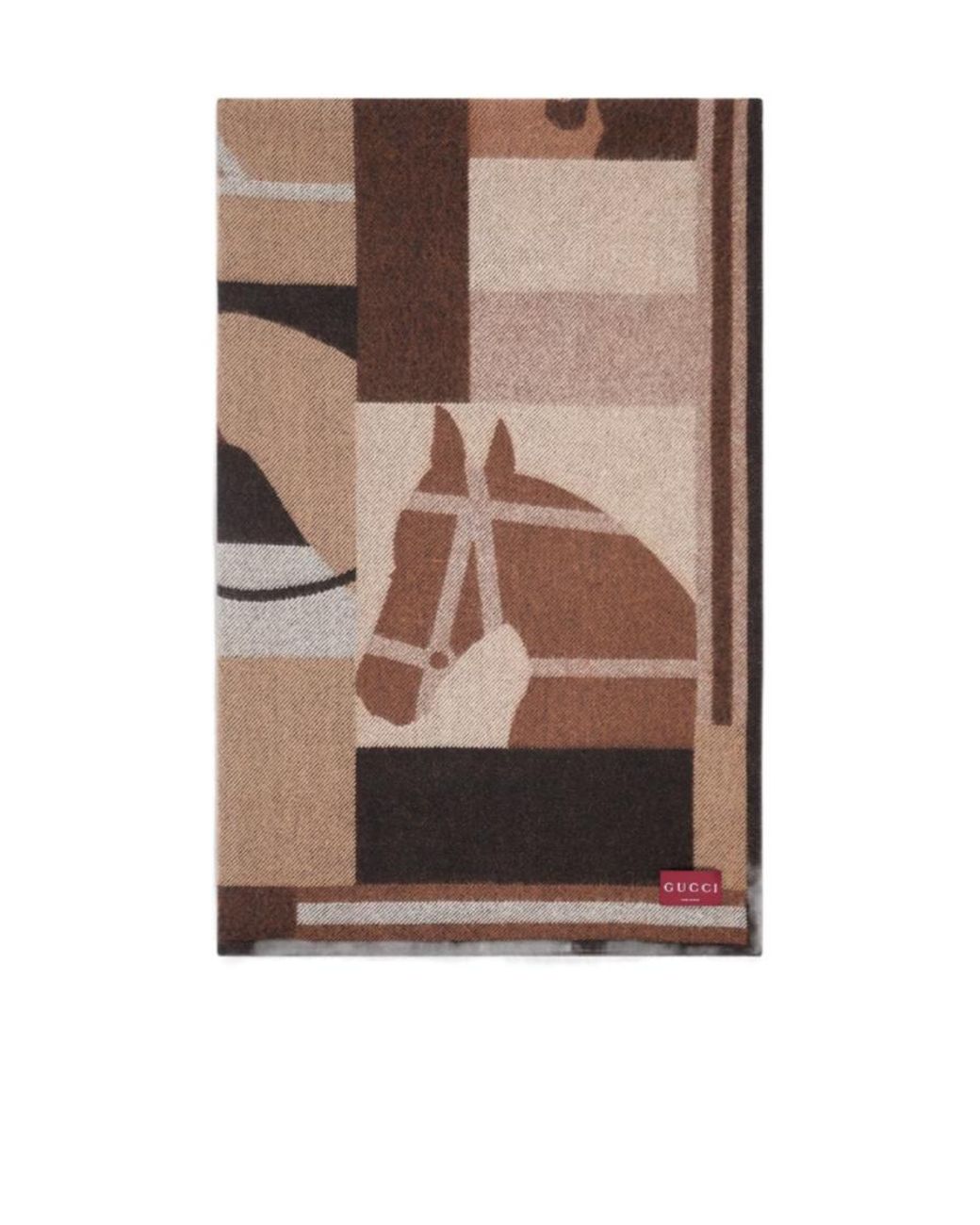 Gucci Brown Wool And Cashmere Jacquard Blanket for men