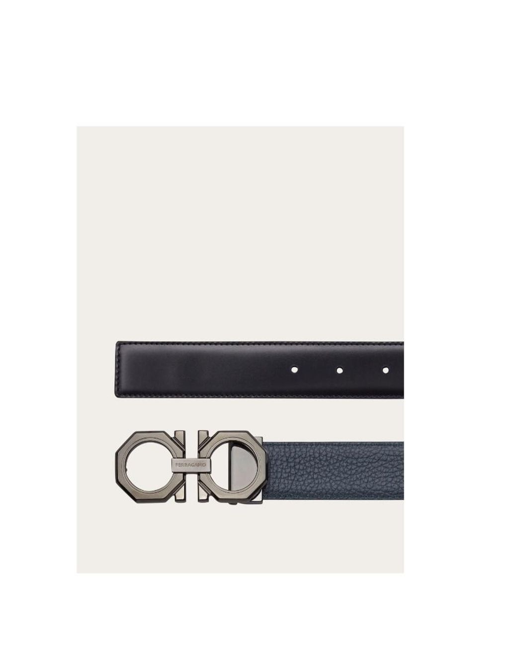 Ferragamo White Ferragamo Logo Buckled Reversible Belt for men