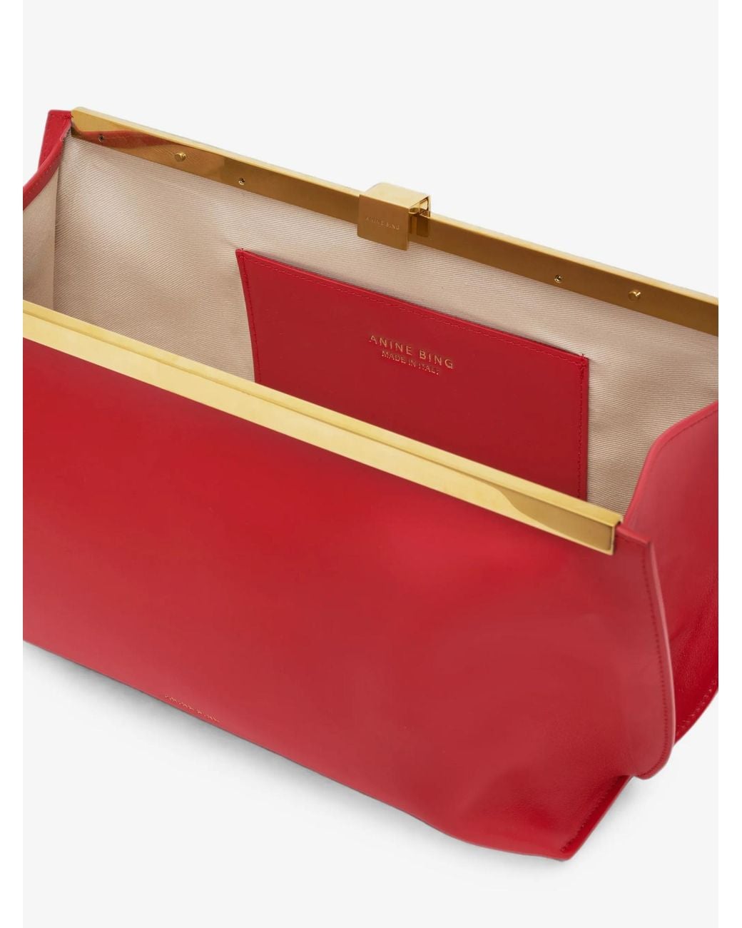 Anine Bing Red Anine Frame Clutch Bag