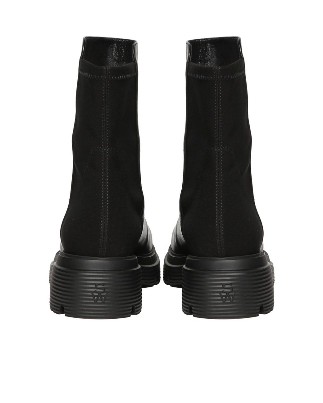 Stuart Weitzman Black Round Toe Ankle Boots