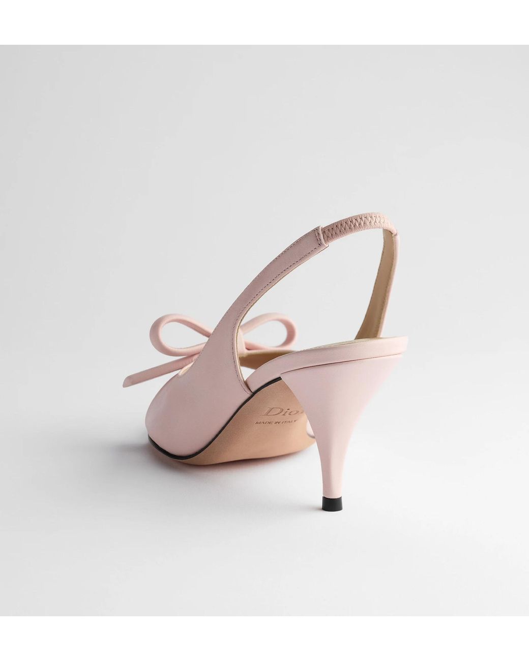 Dior Pink Bow Heeled Slingback Sandal
