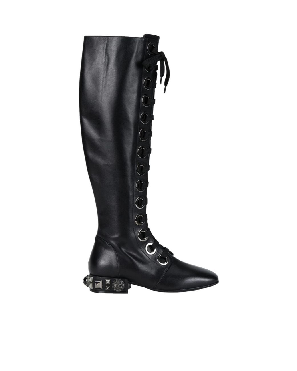 Dolce & Gabbana Black Minimalist Square-Toe Tall Boots