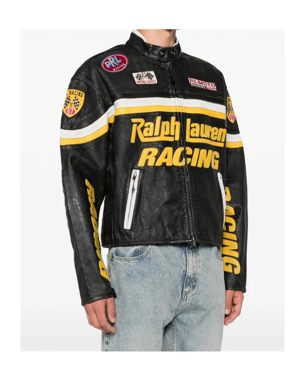 Polo Ralph Lauren Black Zipped Moto Jacket for men