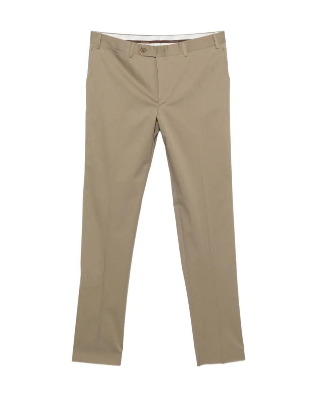 Canali Natural Pressed-Crease Straight-Leg Trousers for men