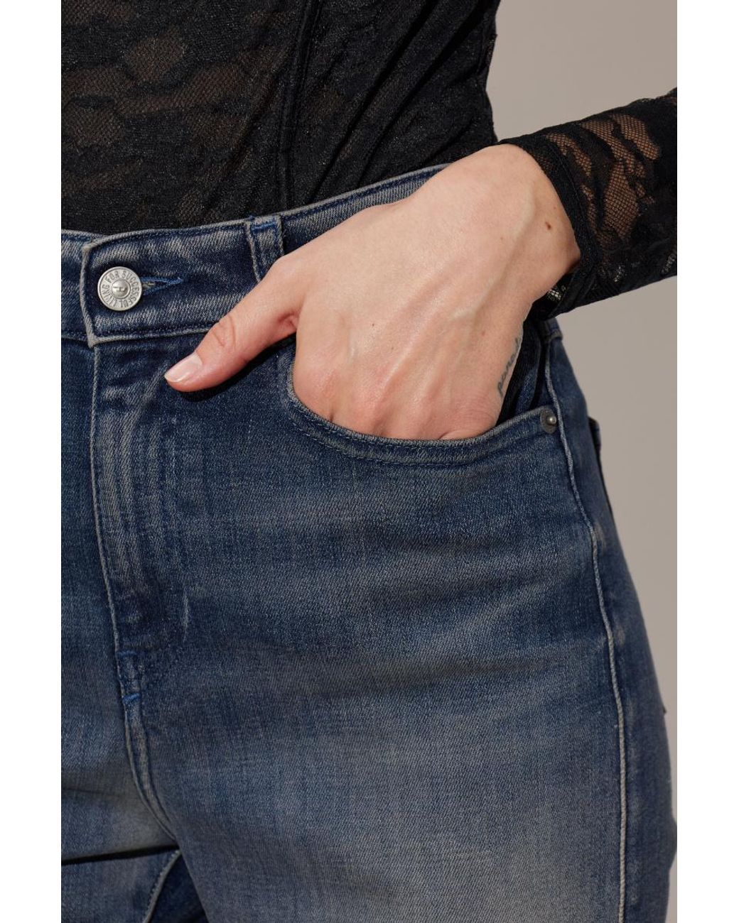 DIESEL Blue Logo Detail Flared Jeans