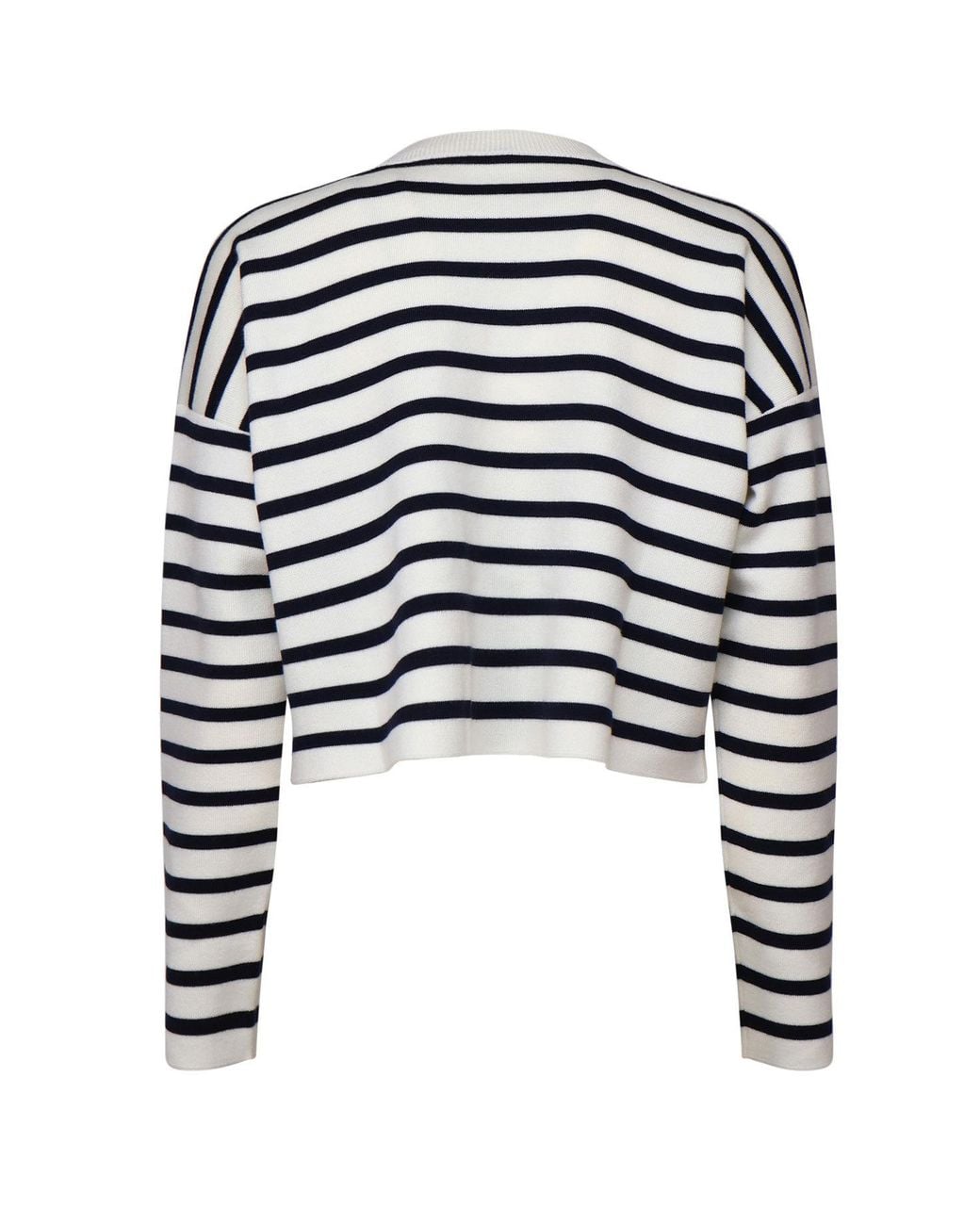 Loewe White Striped Cropped Jumper