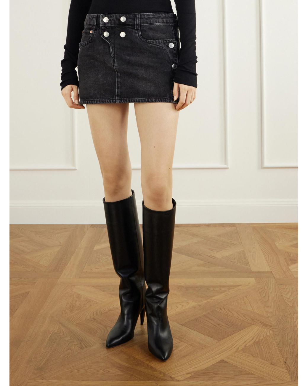 Isabel Marant Black Logo Patch Skirt