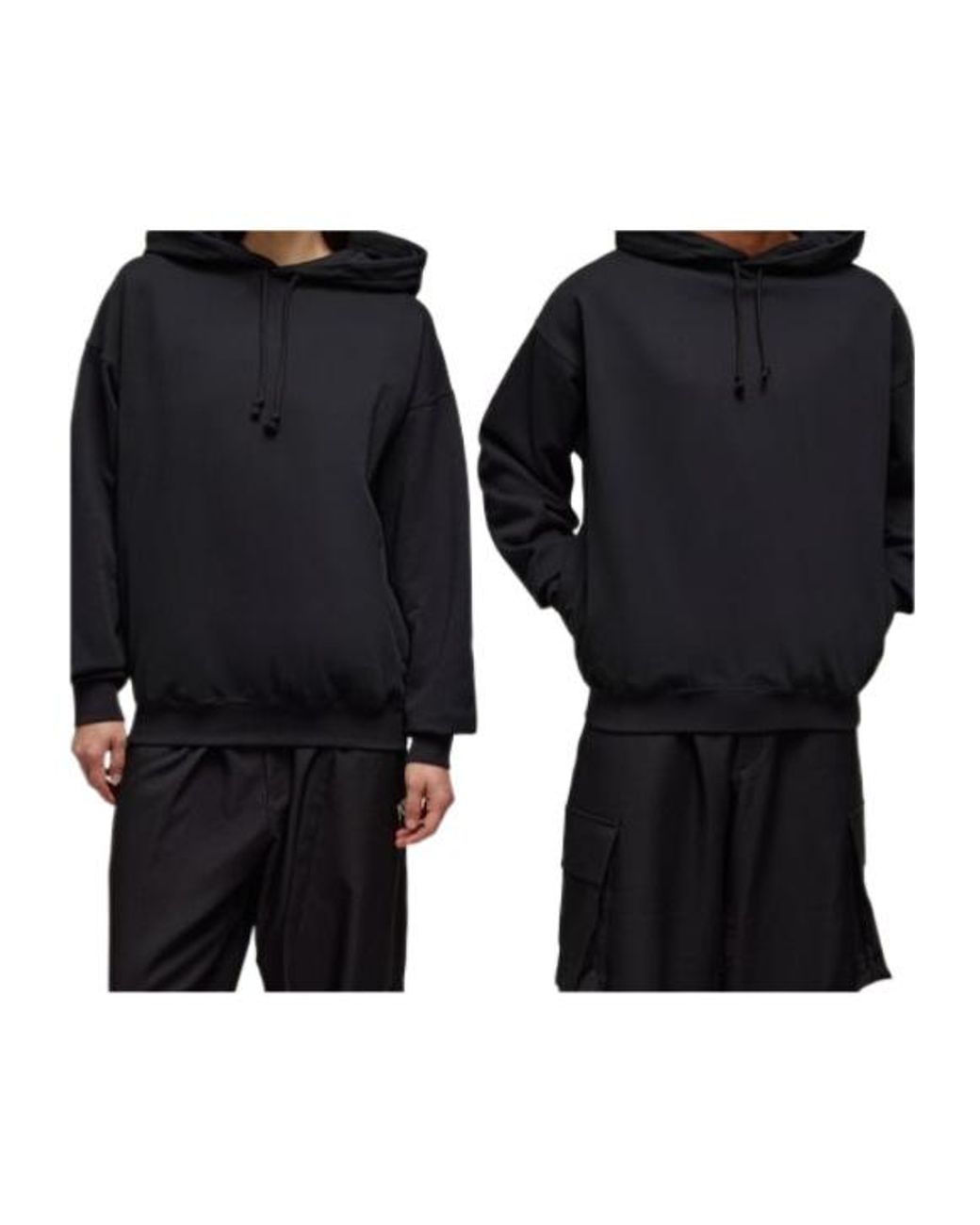 Y-3 Blue Maxi Logo Printed Drawstring Hoodie for men