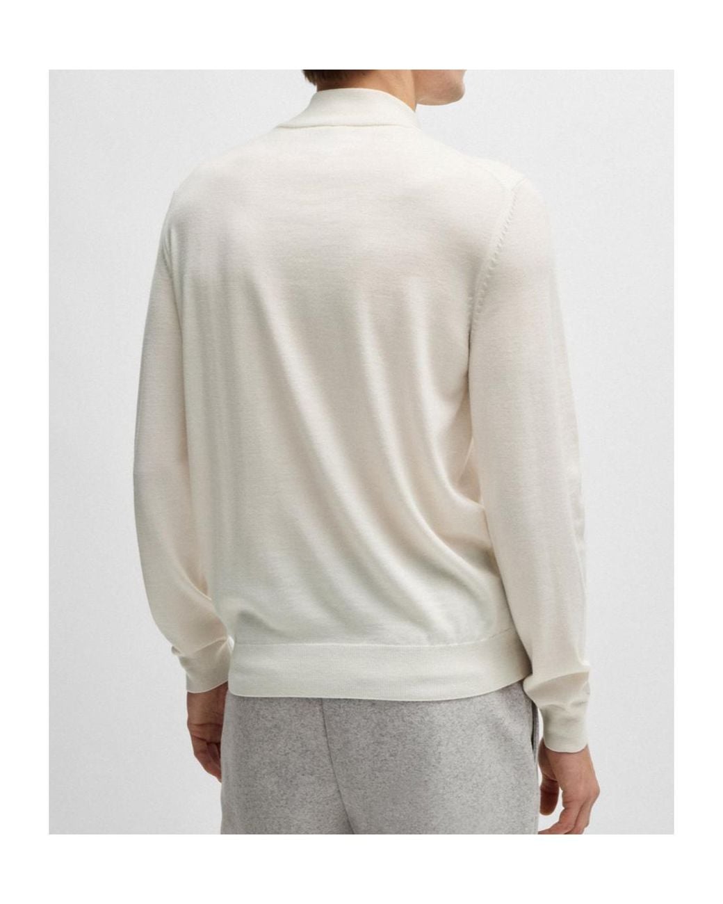 Boss White Boss Half-Zip Knitted Jumper for men