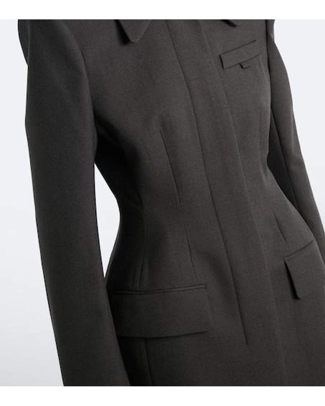 Mugler Black Wool Coat