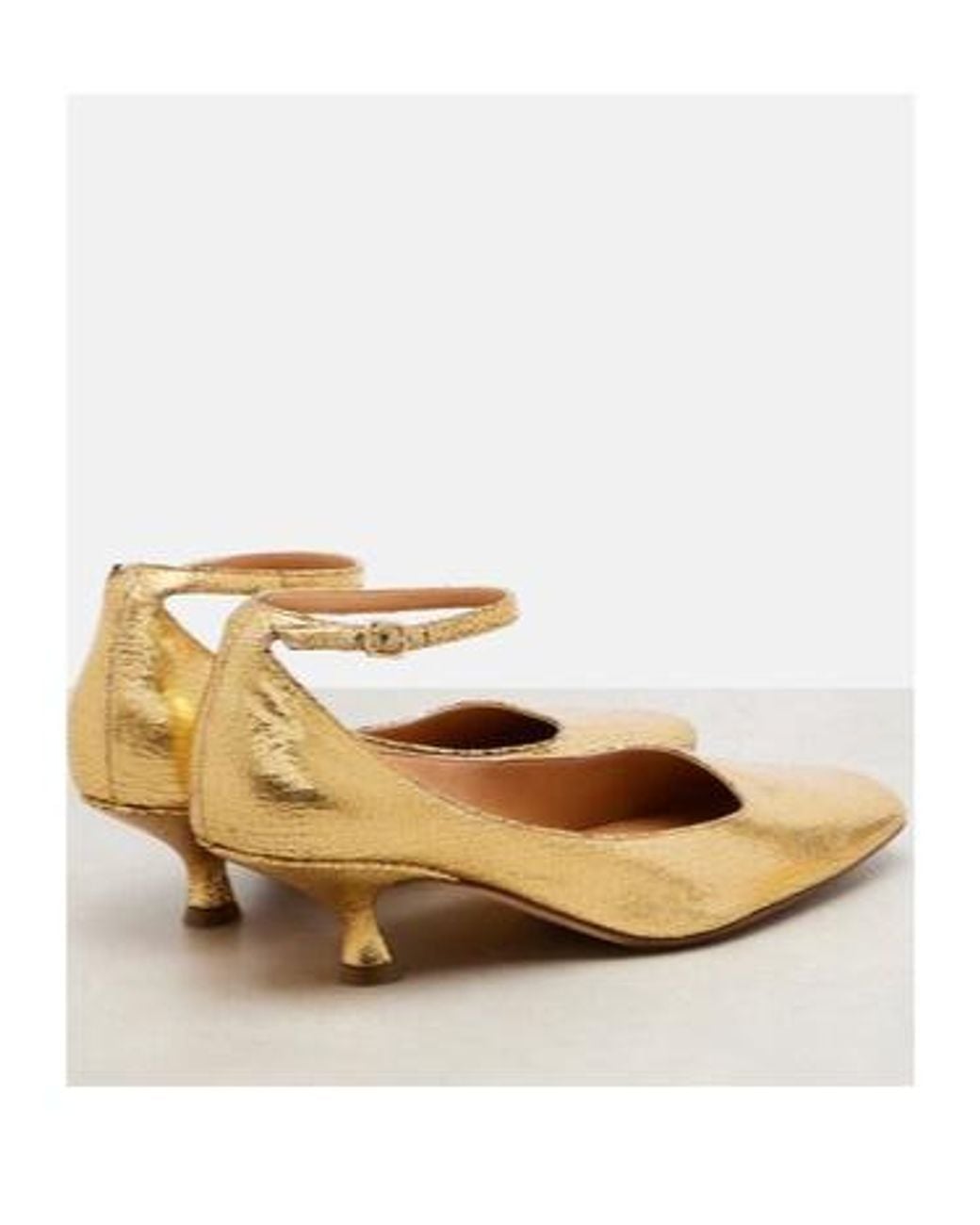 Calvin Klein Natural Anna Metallic Leather Pumps