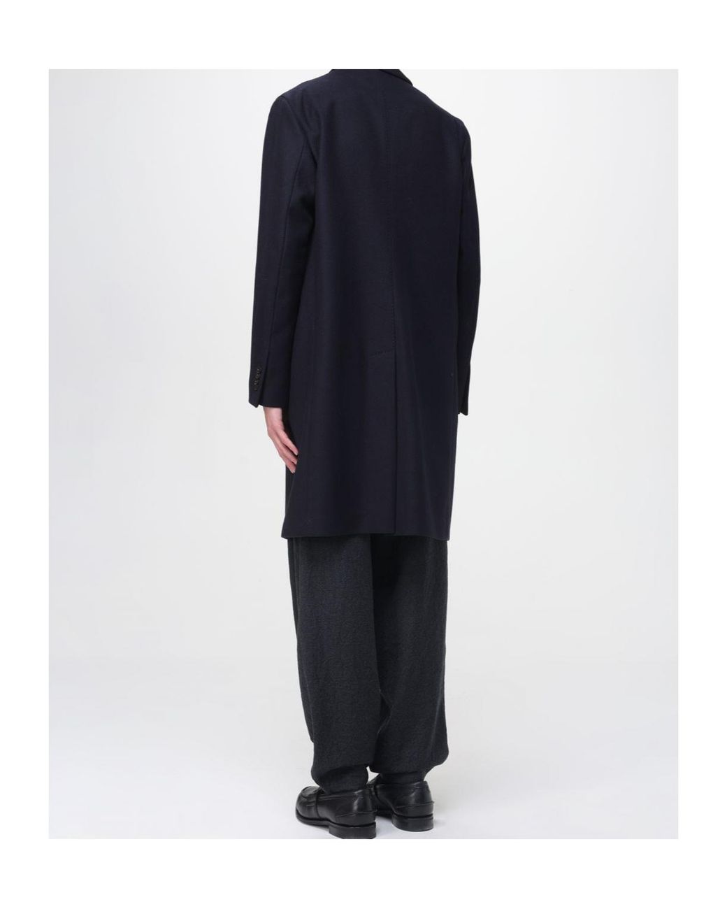 Boglioli Blue Double-Breasted Coat for men