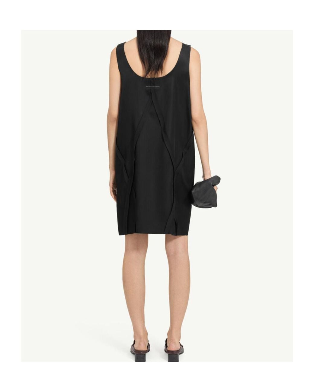 MM6 by Maison Margiela Black V-Neck Sleeveless Mini Dress