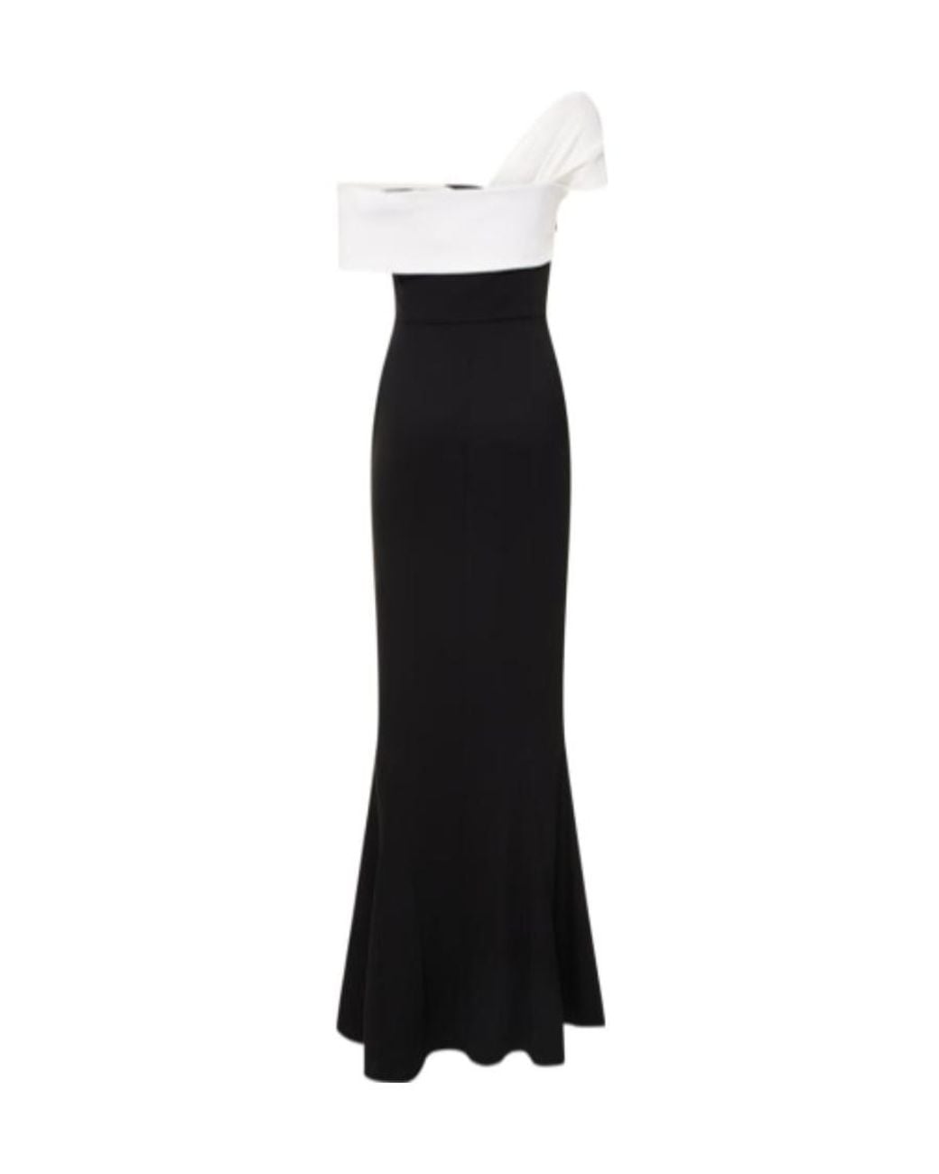 Roland Mouret Black Asymmetrical Stretch Extra-Long Dress