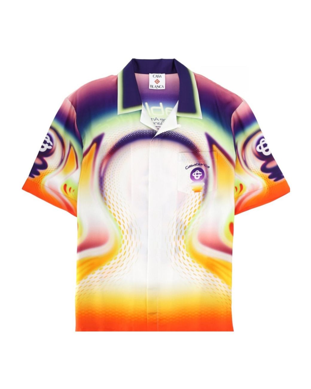Casablanca Blue Short Sleeve Camp Collar Shirt for men