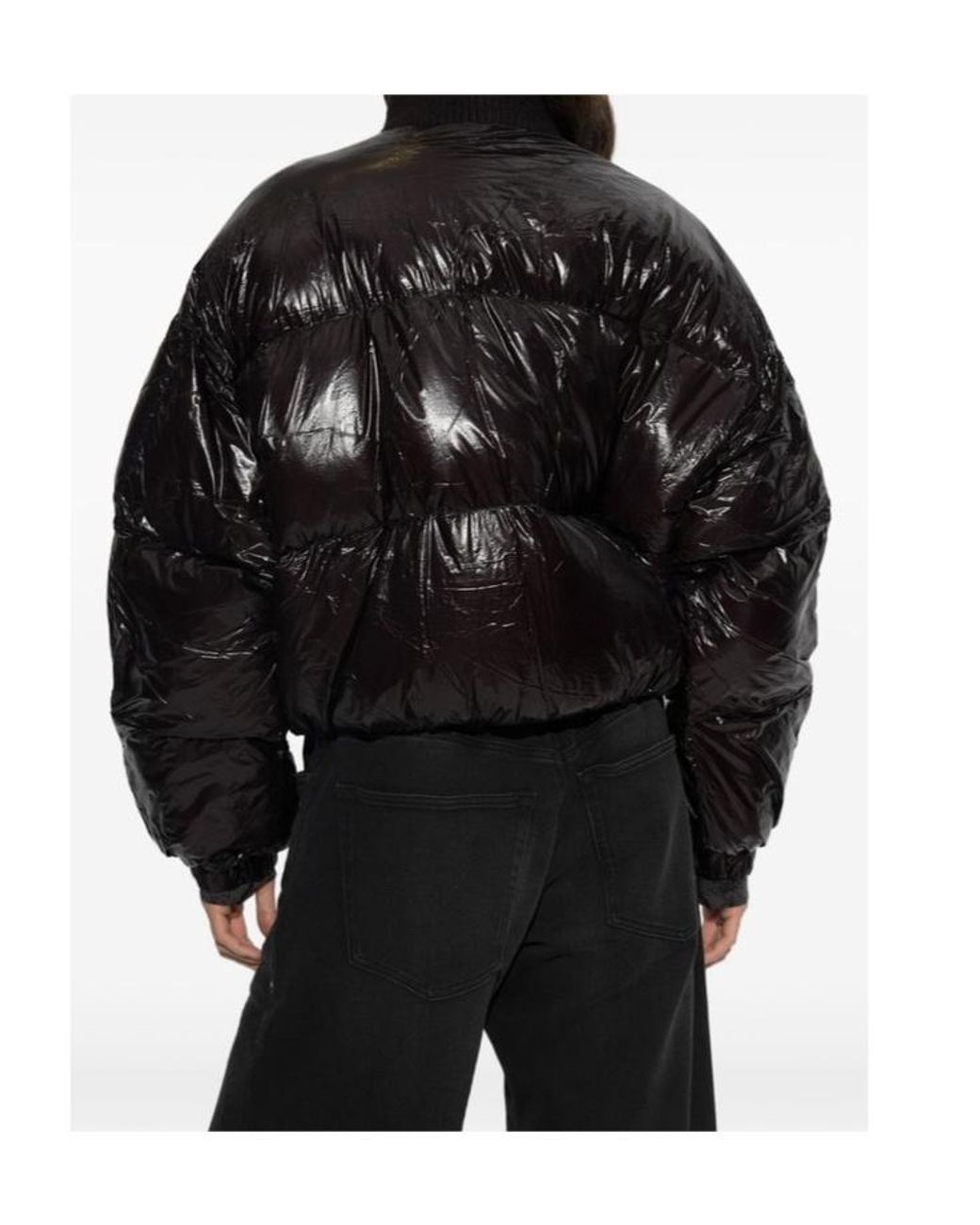 DIESEL Black W Arrior Cropped Puffer Down Jacket