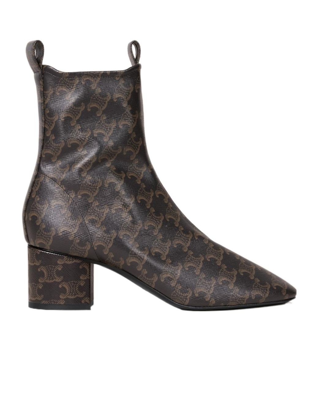 Céline Brown Round-Toe Short Boots