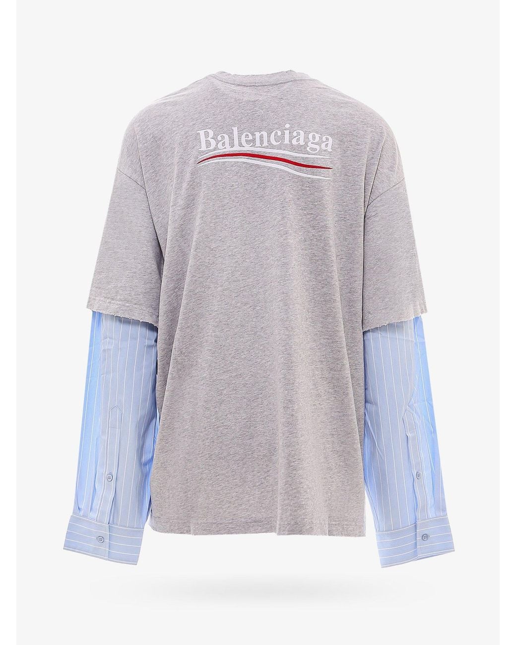 Balenciaga Gray T-Shirt Political Campaign Layered for men