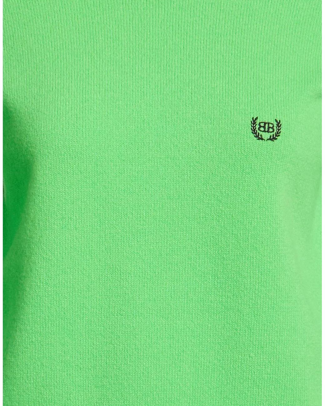 Balenciaga Green Solid-Colored Wool Sweater
