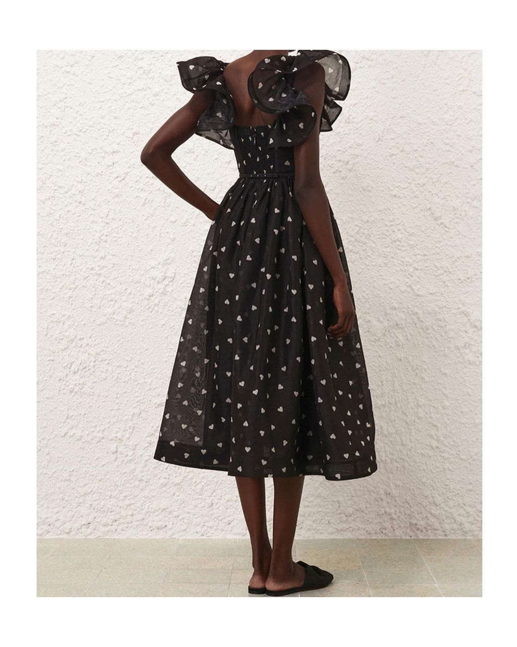 Zimmermann Black Silk Linen Midi Dress