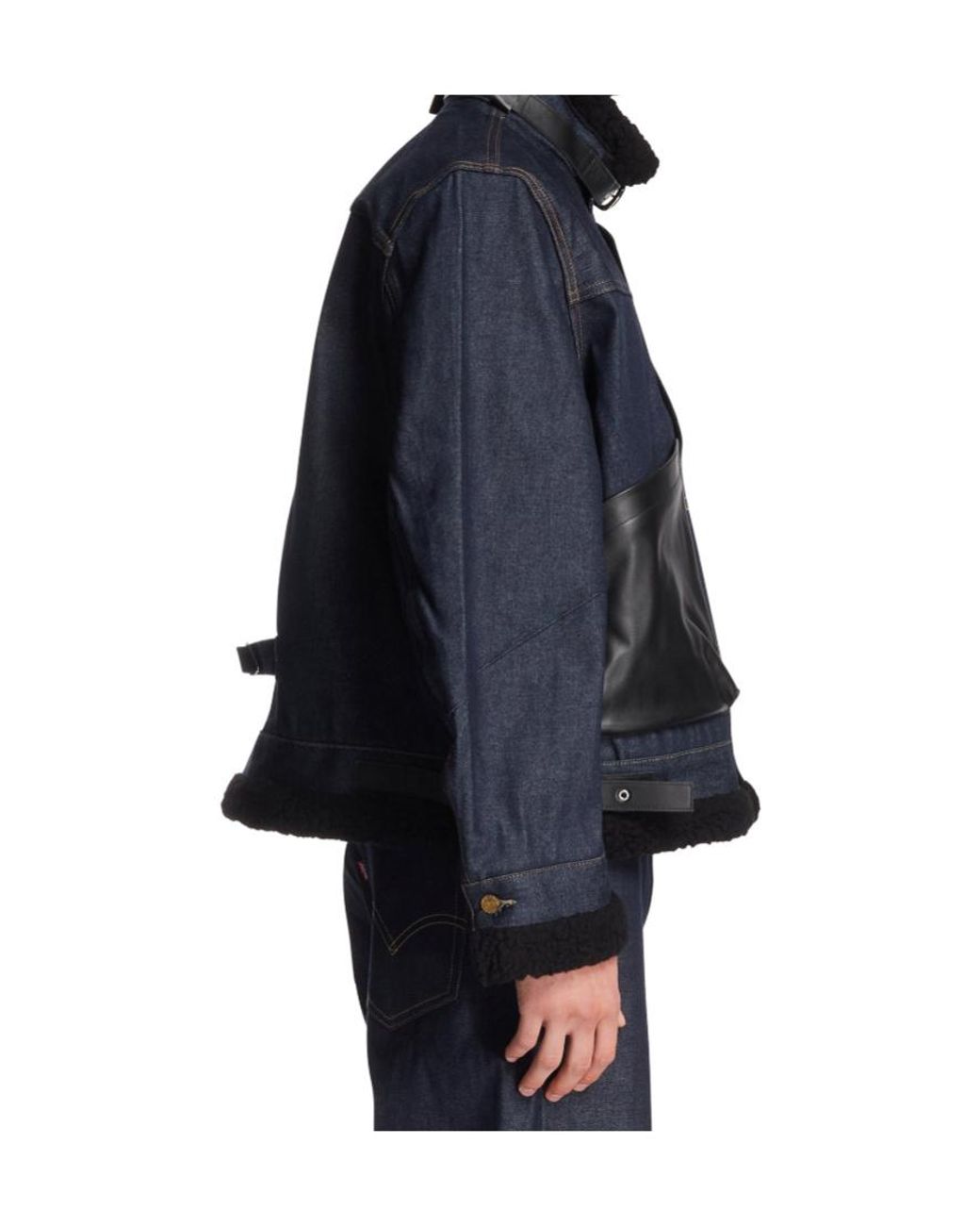 Sacai Blue Levi's X Denim Sherpa Jacket for men