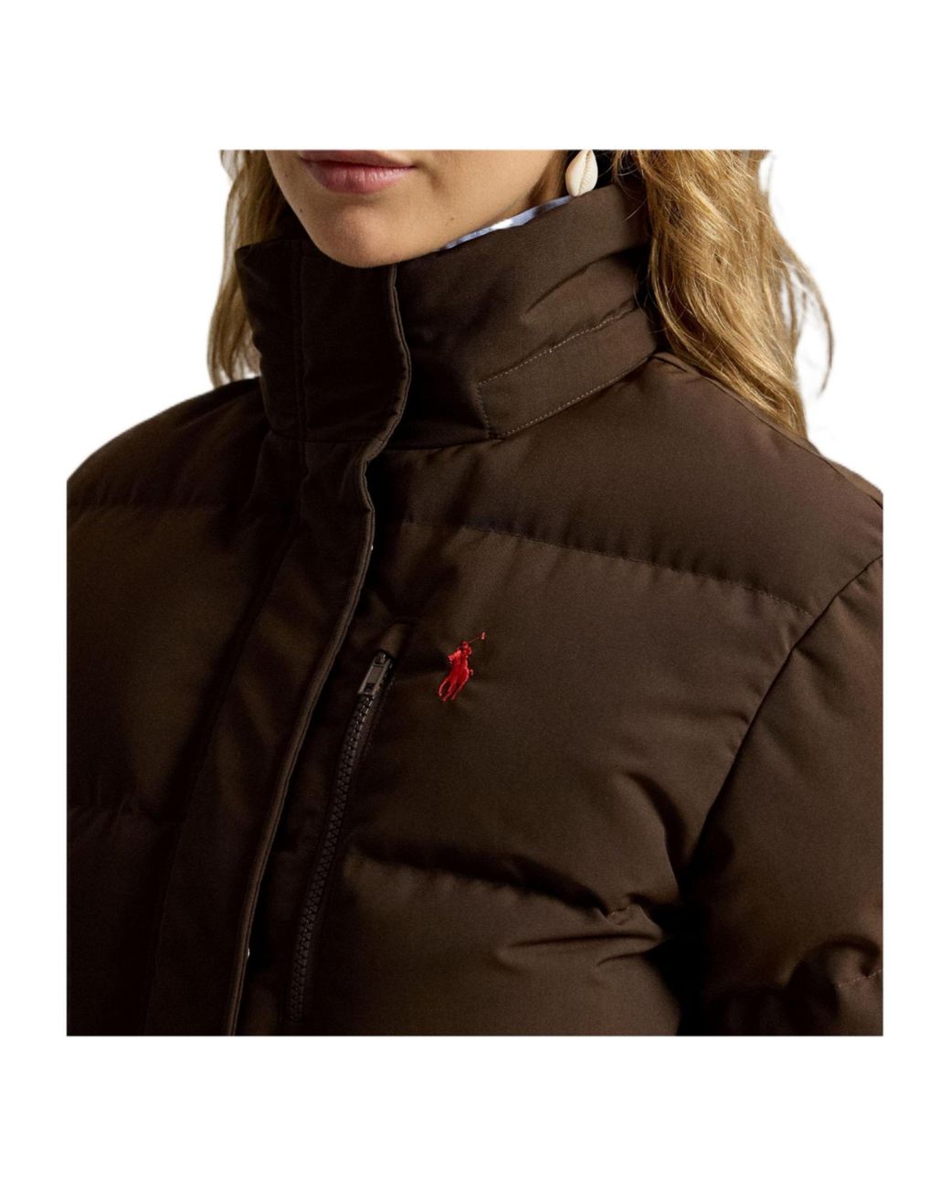 Polo Ralph Lauren Brown Cropped Puffer Jacket
