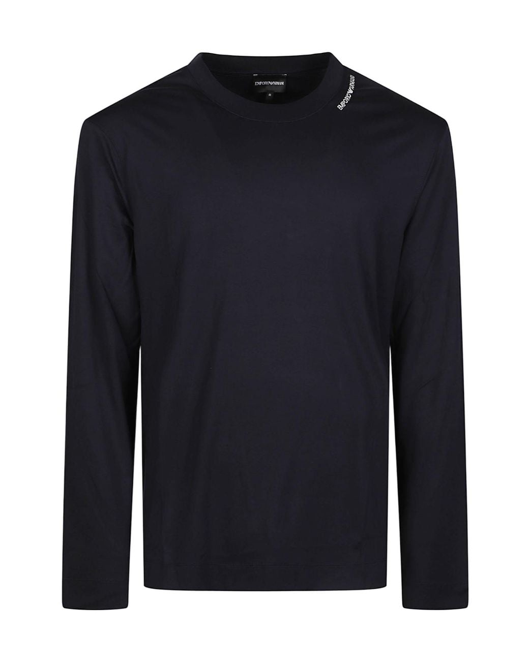 Emporio Armani Blue Long-Sleeved Crewneck T-Shirt for men