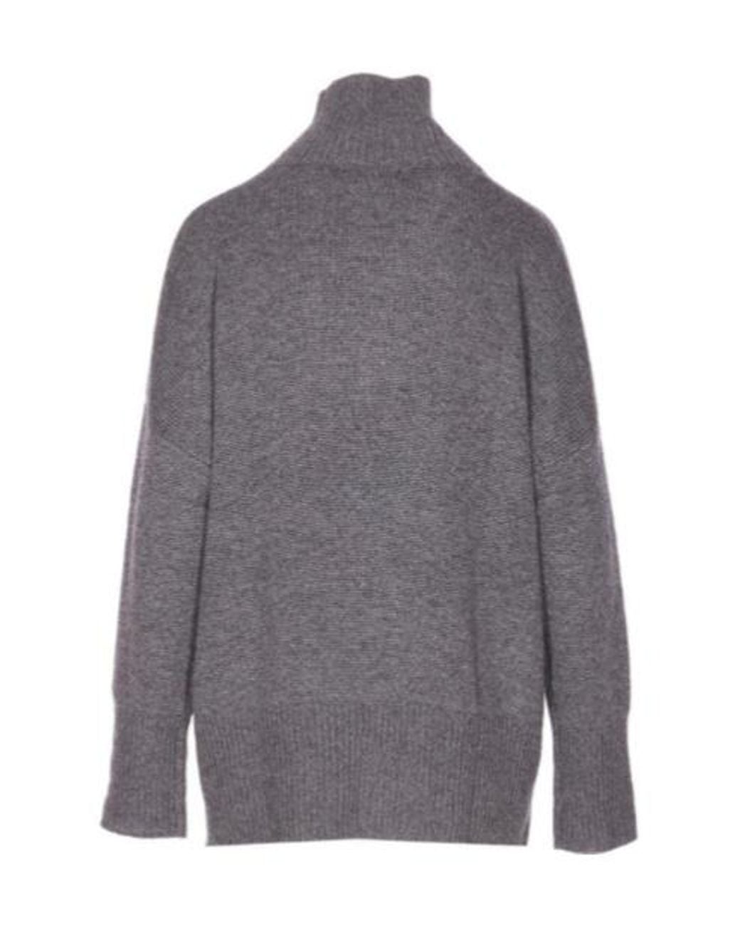Lisa Yang Gray Heidi High Neck Sweater