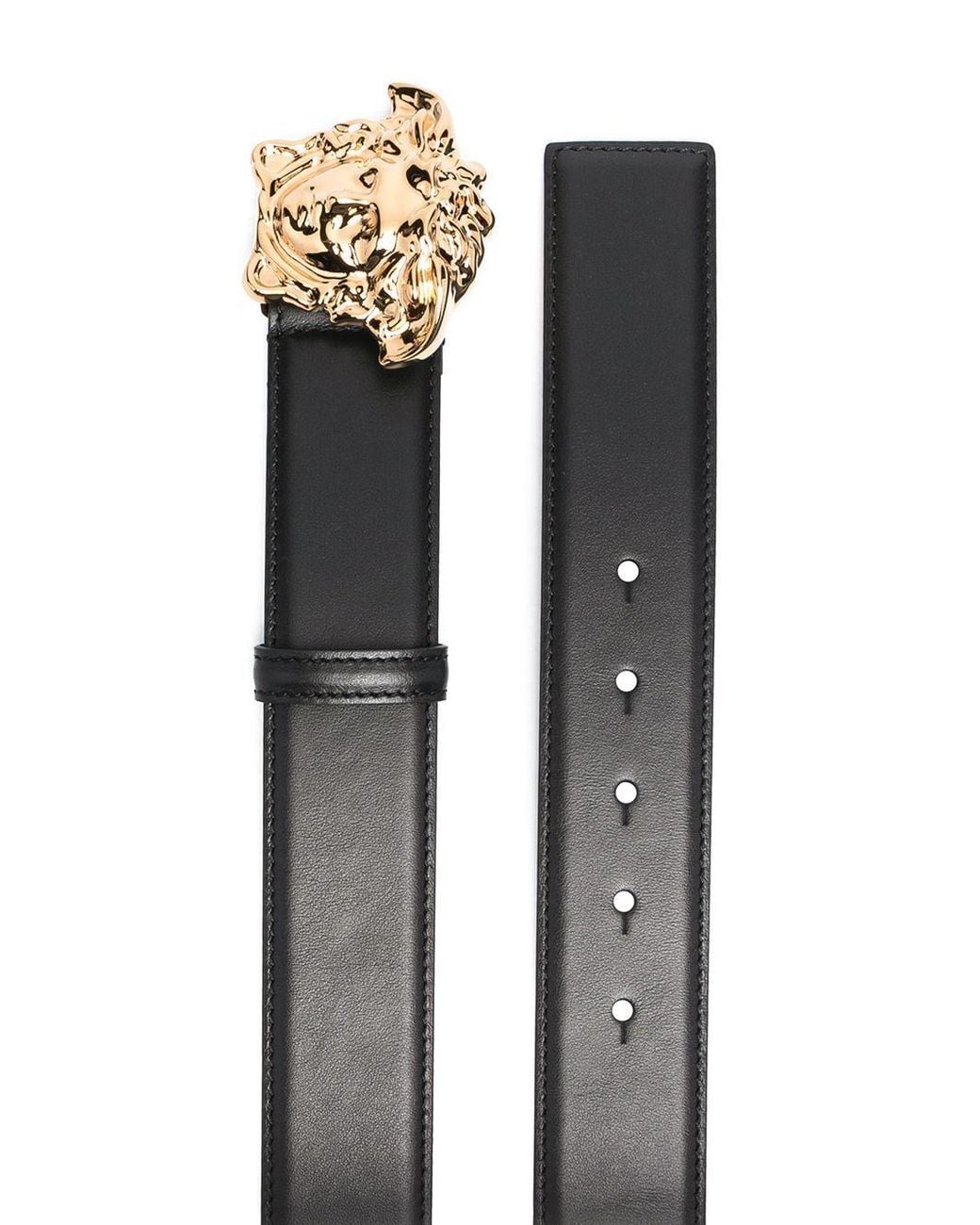 Versace White グリーク メデューサ バックル ベルト for men