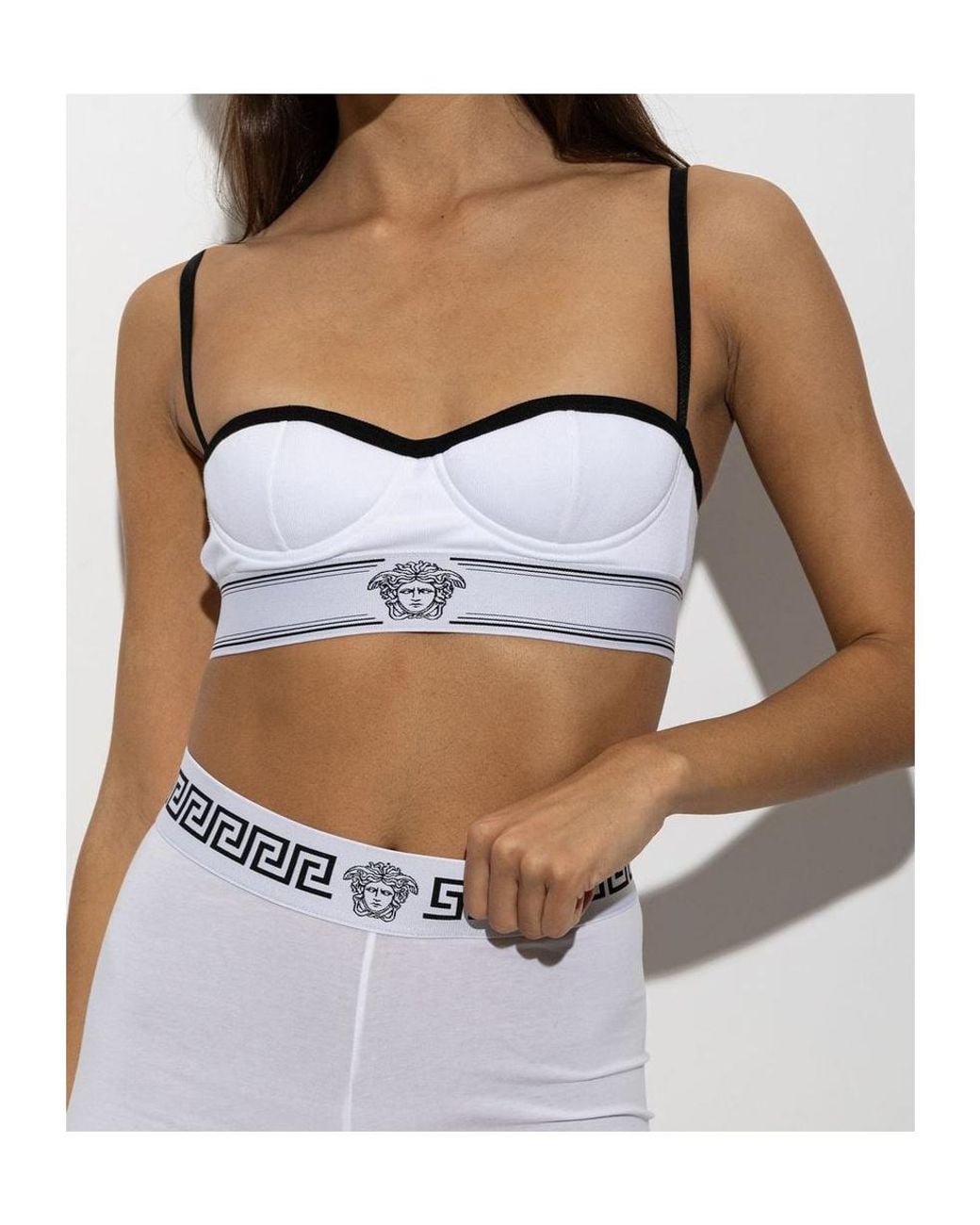 Versace Gray Medusa Logo Bralette