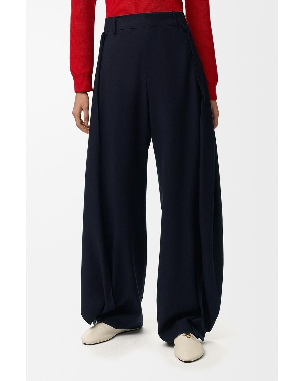 Loewe Blue Wool Casual Trousers