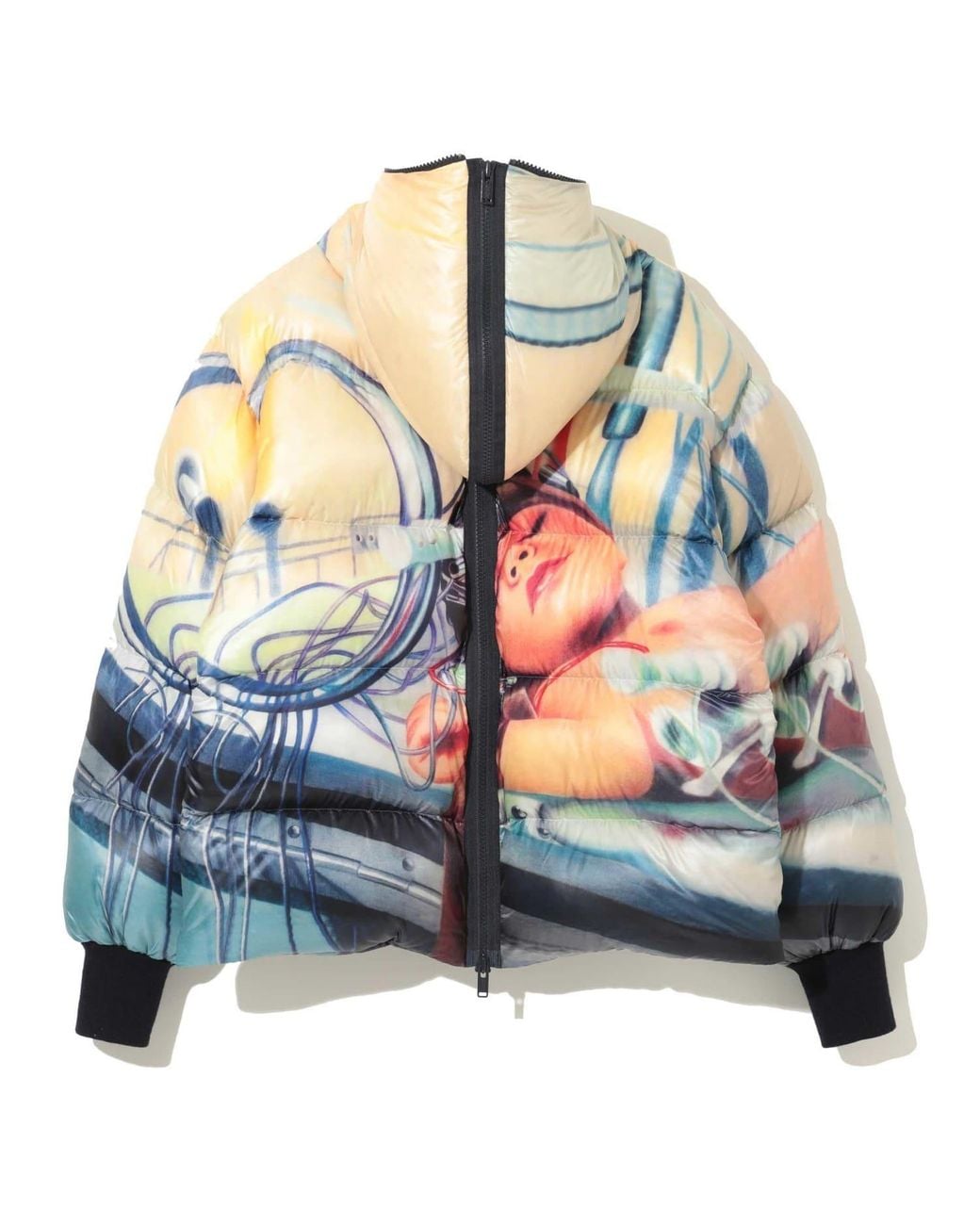 Undercover Blue Long-Sleeved Down Jacket for men