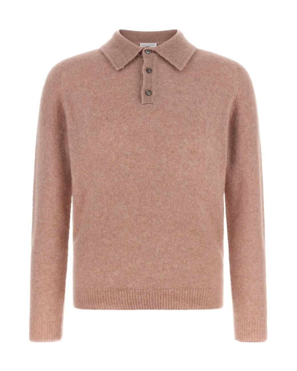 Roberto Collina Pink Brushed Knit Polo Shirt for men