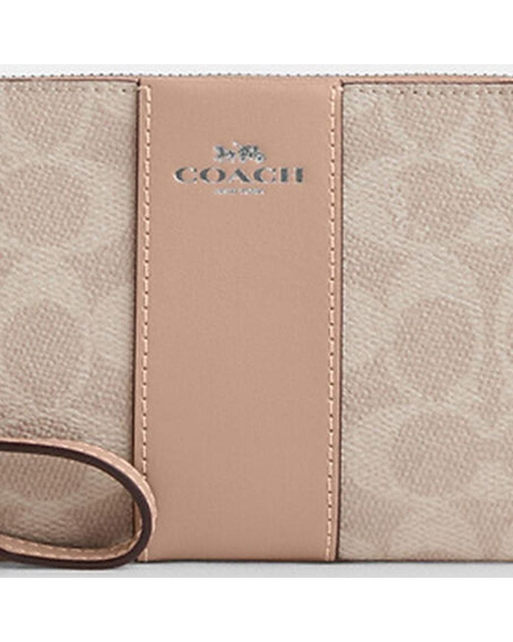 COACH Natural Corner Zip Wristlet