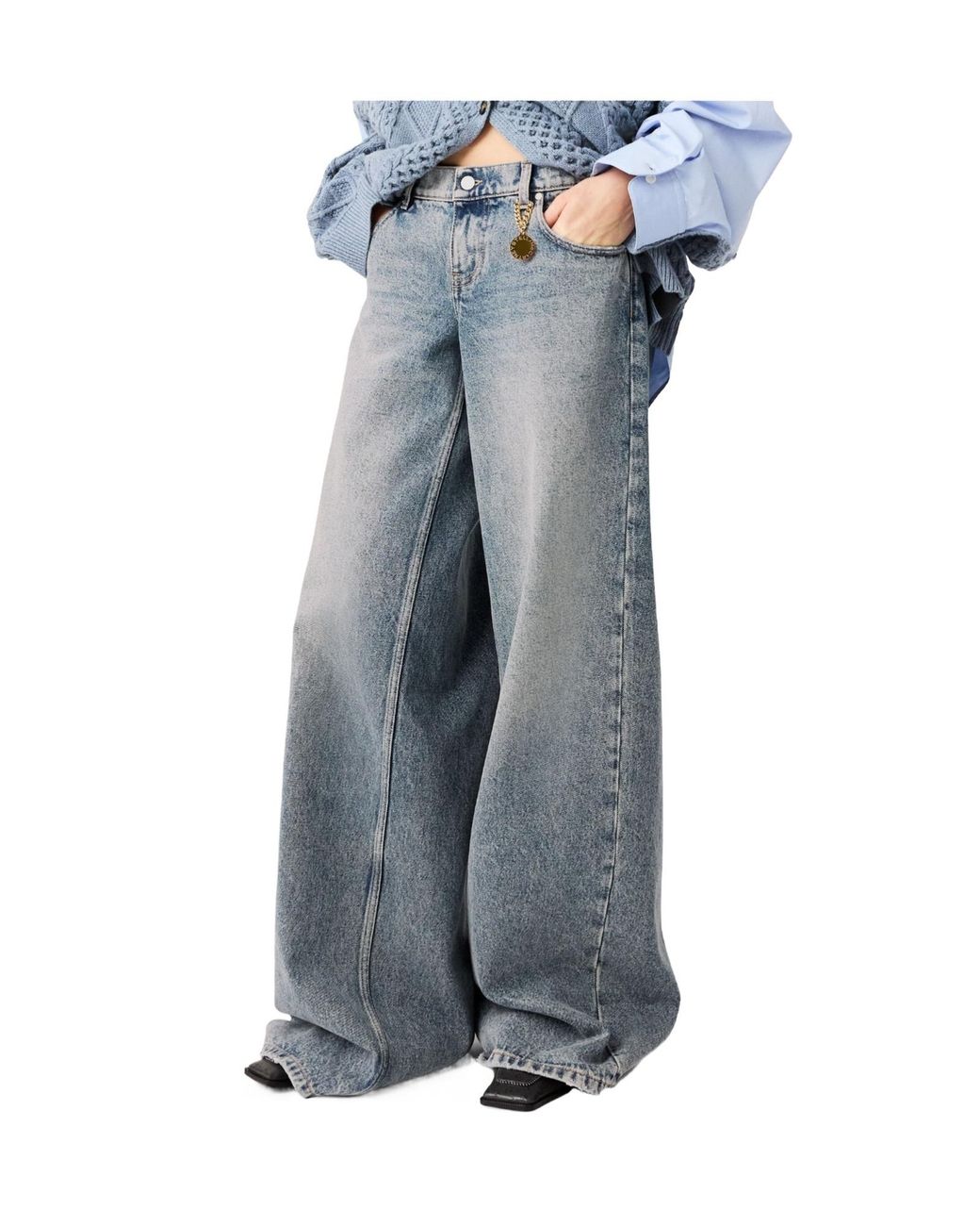 Stella McCartney Blue Vintage Wash Wide-Leg Jeans