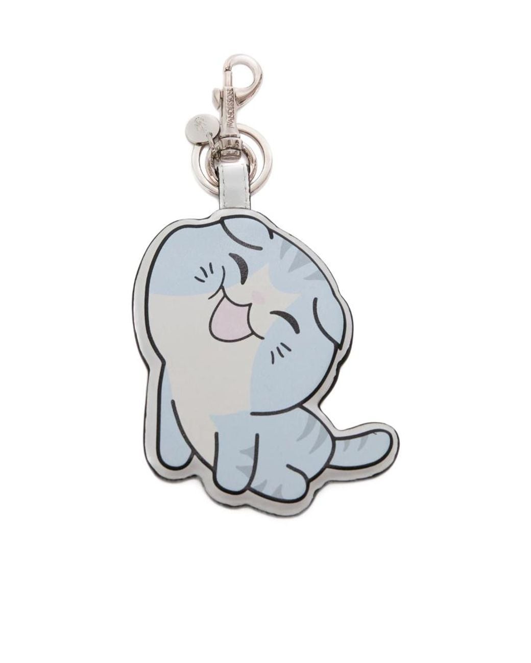 J.W. Anderson Blue Cat Leather Keyring for men