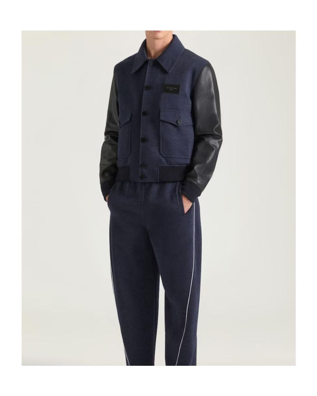 Givenchy Blue Mix Material Aviator Blouson for men