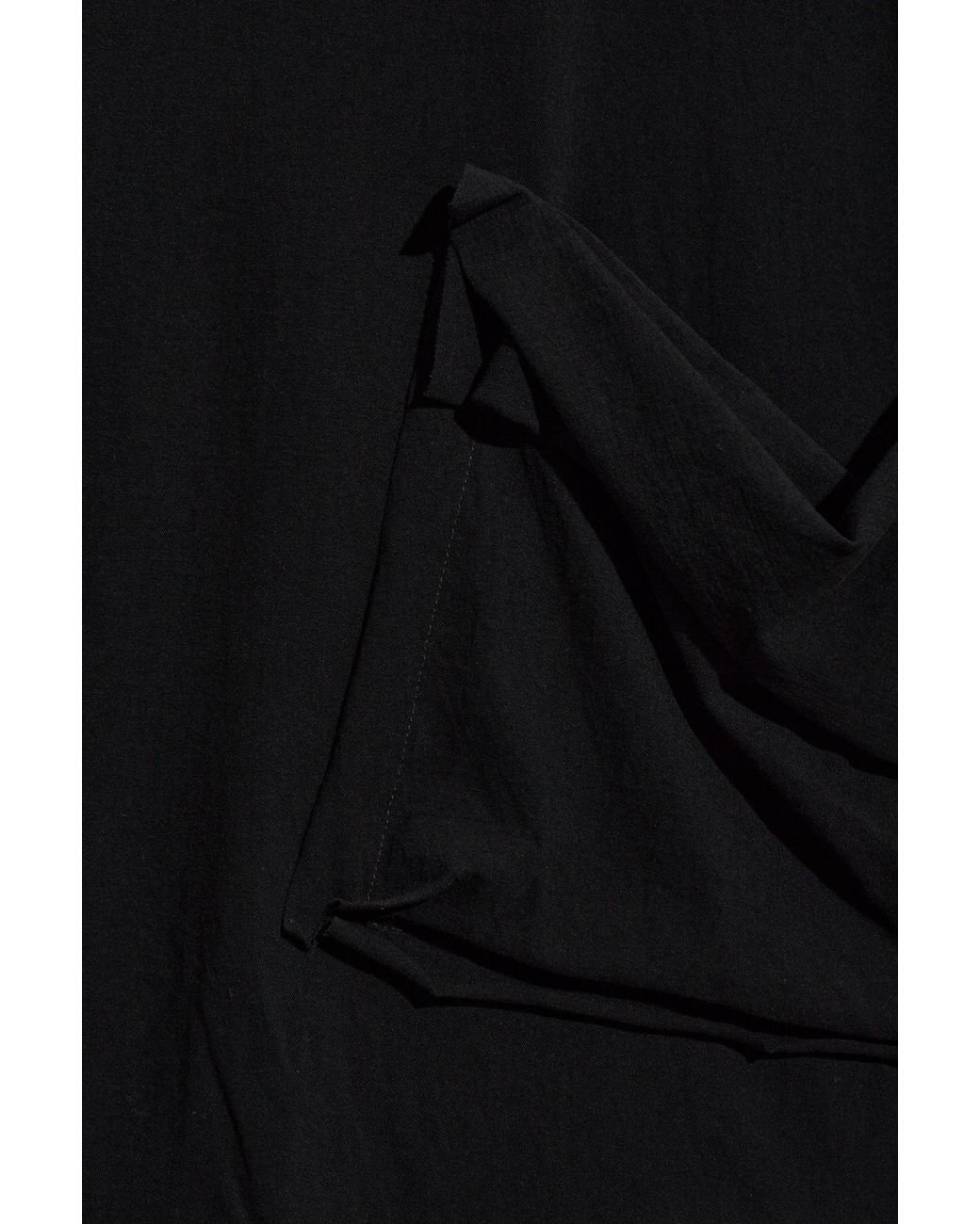 Yohji Yamamoto Black Oversized Draped Pocket T-Shirt for men