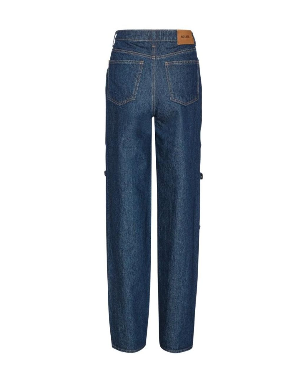 ROTATE BIRGER CHRISTENSEN Blue Wide-Leg Buttoned Jeans