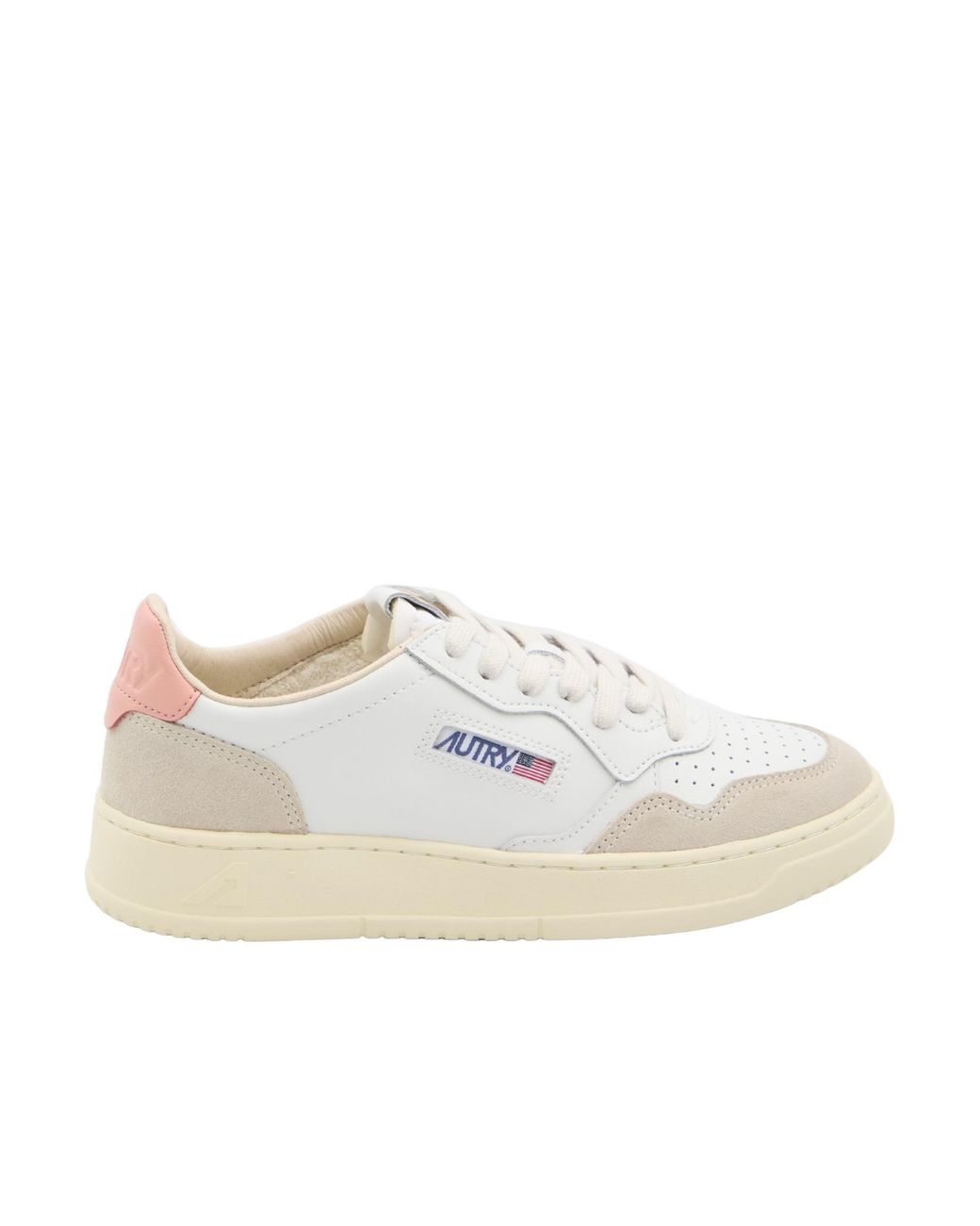 Autry White Medalist Low Lace-Up Sneakers