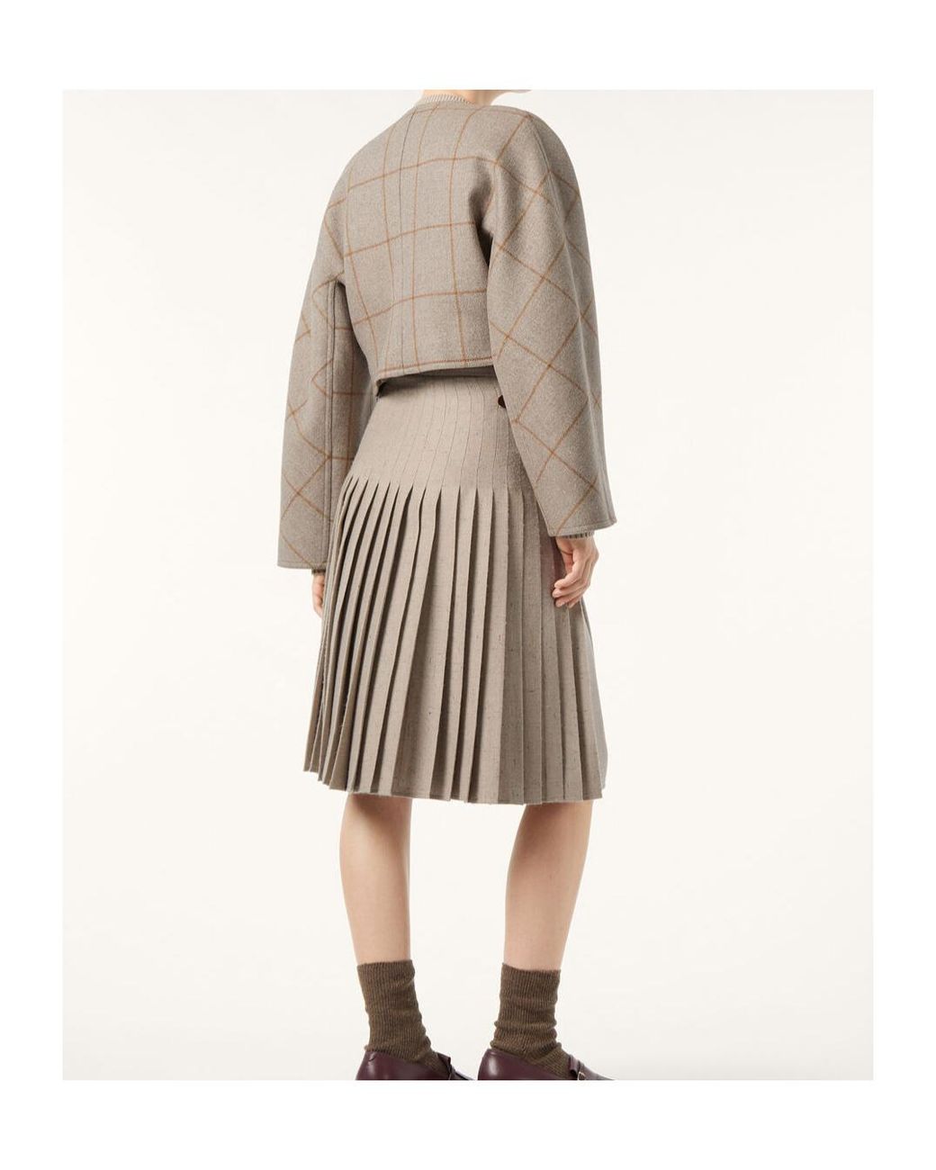 Loro Piana Natural Milda Pleated Skirt