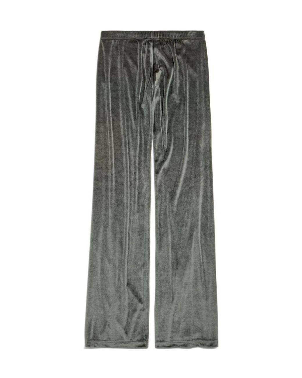 Balenciaga Gray Velvet Flared-Leg Pants