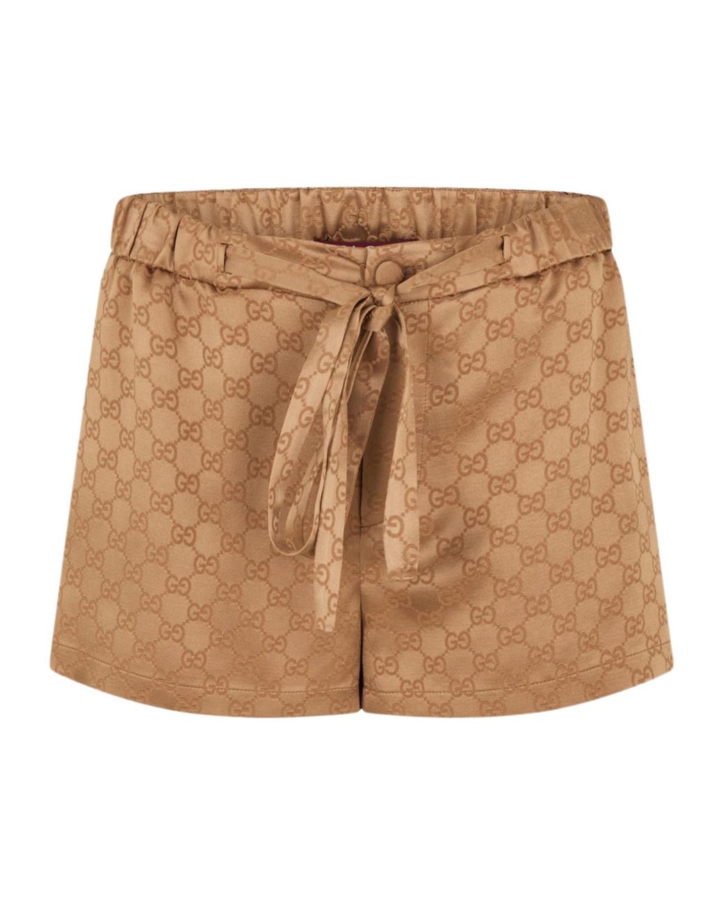 Gucci Brown Gg Silk Shorts