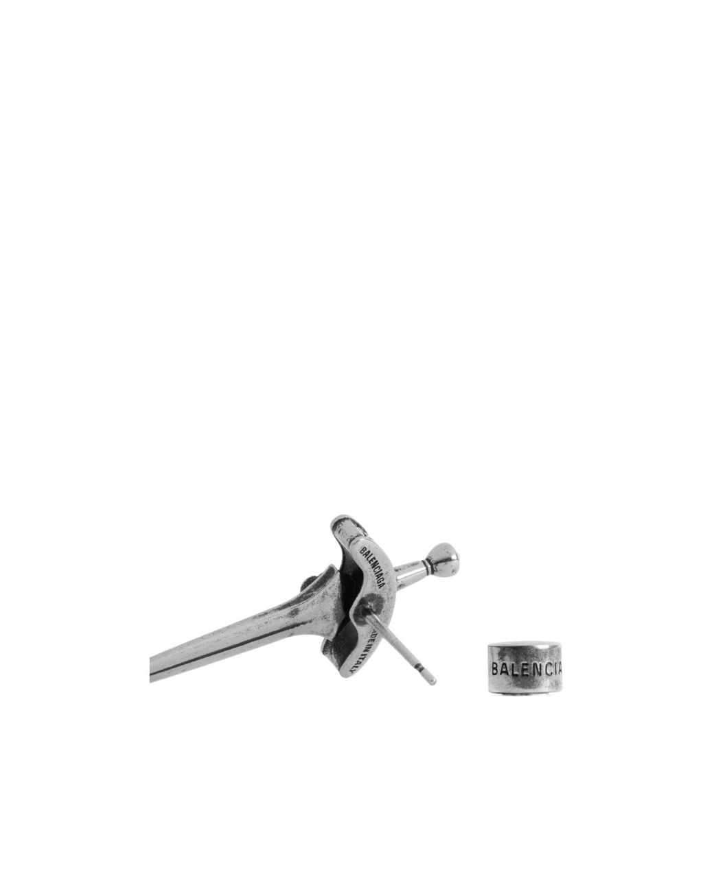Balenciaga White Goth Stud Earrings for men